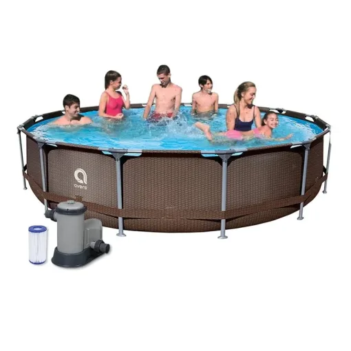 Piscina Estructural Redonda en T resistente de 4.27m x 0.84m Round Steel Frame Pool, CAP. 10.825 Litros;  Marca Avenli