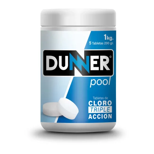 Cloro para Piscina en Tabletas Triple Acción DUNNER -  1 CILINDRO