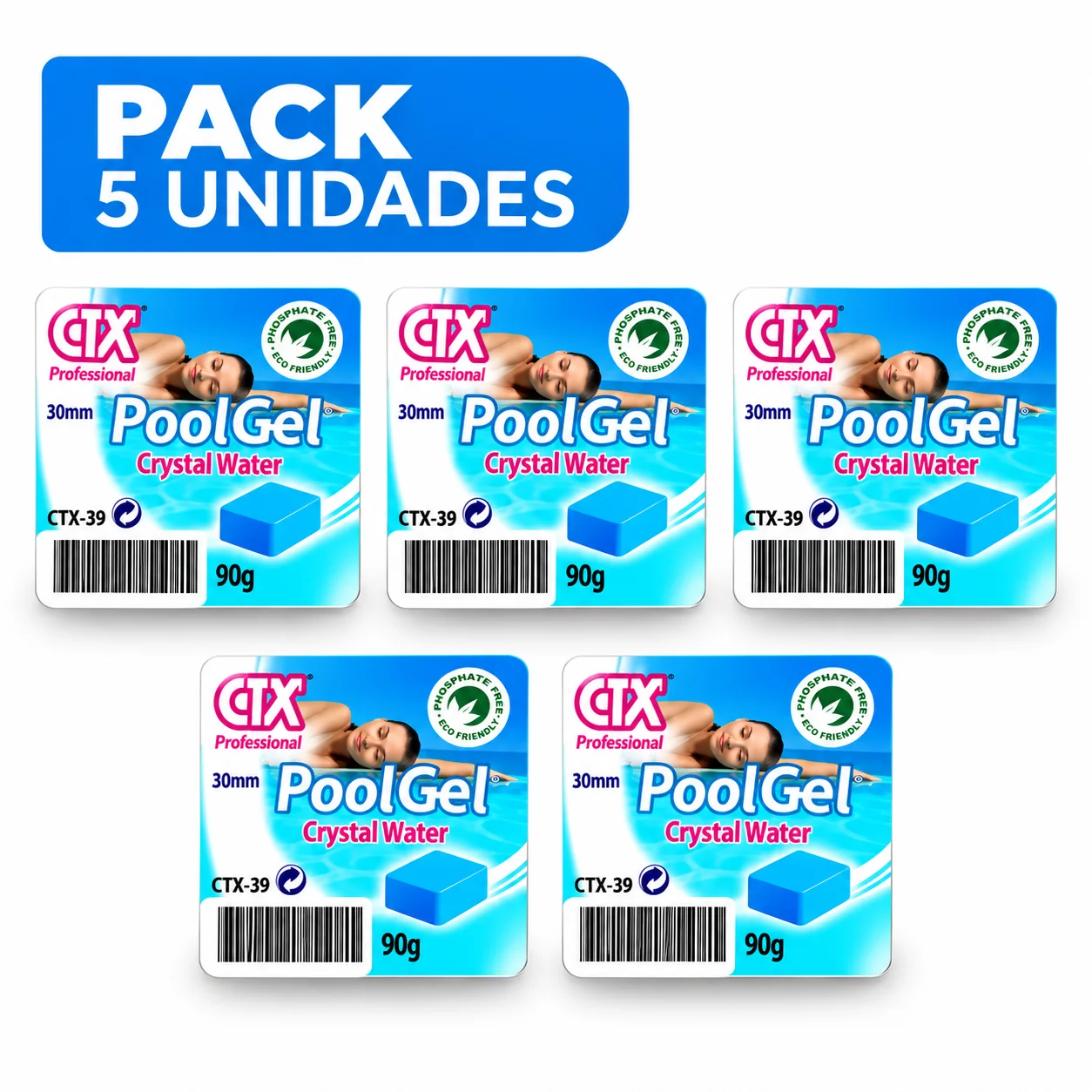 Clarificante Pool Gel CTX PRO para Piscina (Pack 5 Unidades)