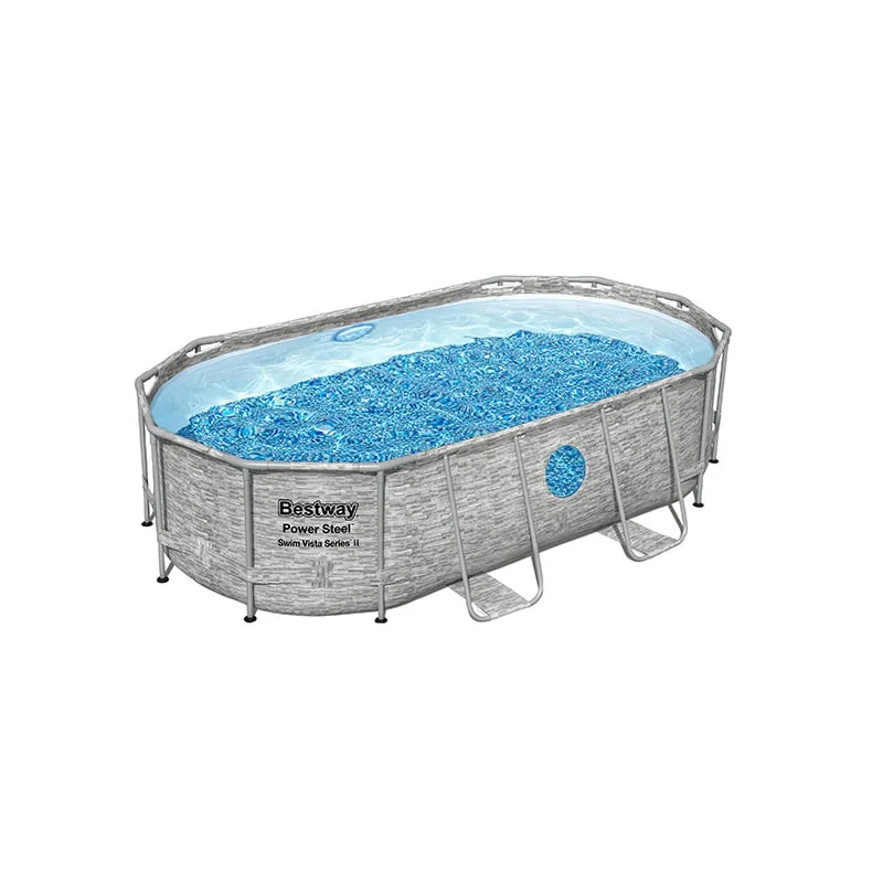 Piscina Estructural Armable Oval Power Steel Swim Vista, 4.27m x 2.50m x 1.00m, CAP. 7.250 Litros; Marca Bestway - Imagen 4