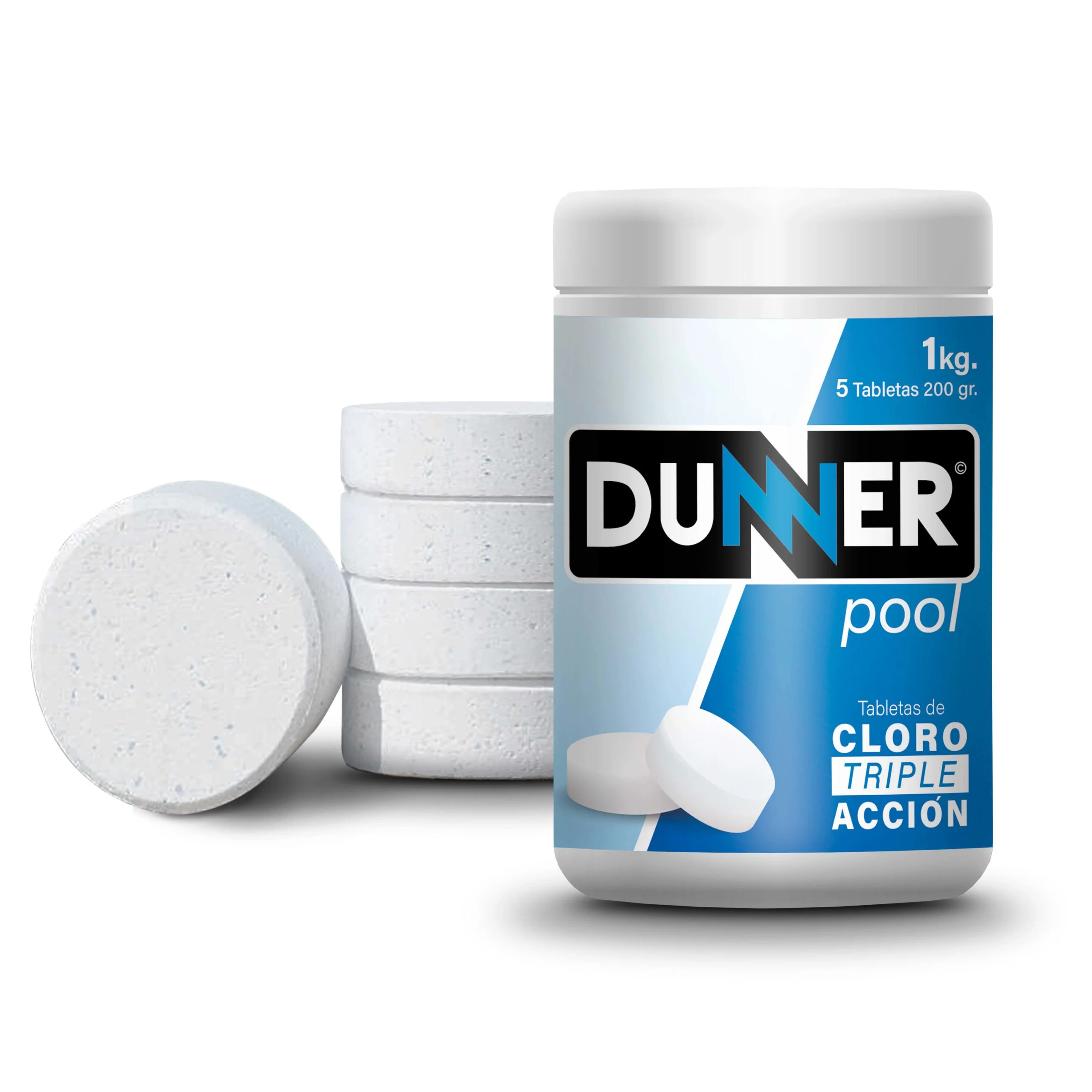 Cloro para Piscina en Tabletas Triple Acción DUNNER - 1 CILINDRO - Imagen 3