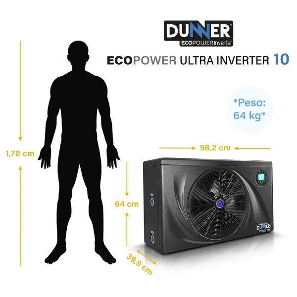 Bomba de Calor para Piscinas Dunner ECOPOWER <strong>ULTRA INVERTER 10</strong> para Temperar hasta 30 M3 - INCLUYE INSTALACIÓN - Imagen 6