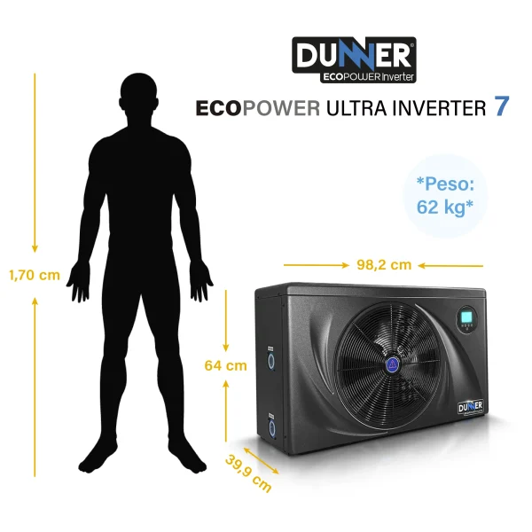 Bomba de Calor para Piscinas Dunner ECOPOWER <strong>ULTRA INVERTER 7</strong> para Temperar hasta 20 M3 - INCLUYE INSTALACIÓN - Imagen 6