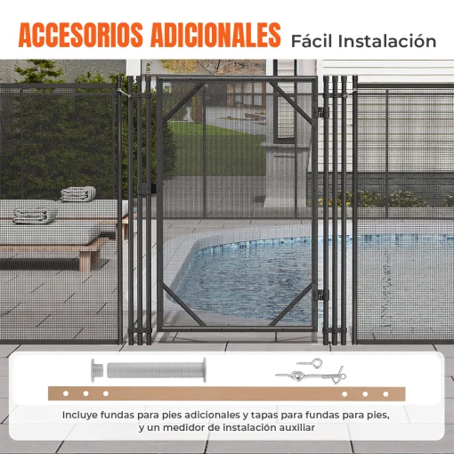 Puerta para Reja Modular de Piscina 1.2 x 0.76 metros con Cerradura Magnética - Imagen 6