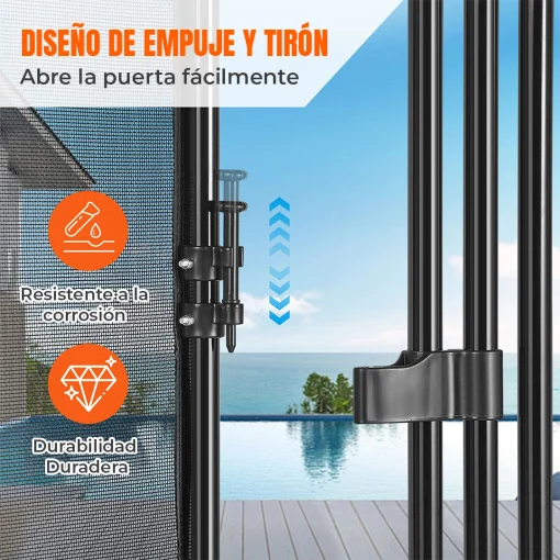 Puerta para Reja Modular de Piscina 1.2 x 0.76 metros con Cerradura Magnética - Imagen 7