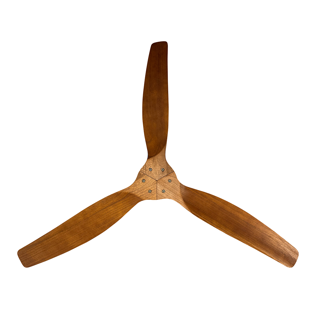 Ventilador de Techo Roma en Negro Matte con Aspas de Madera Nogal