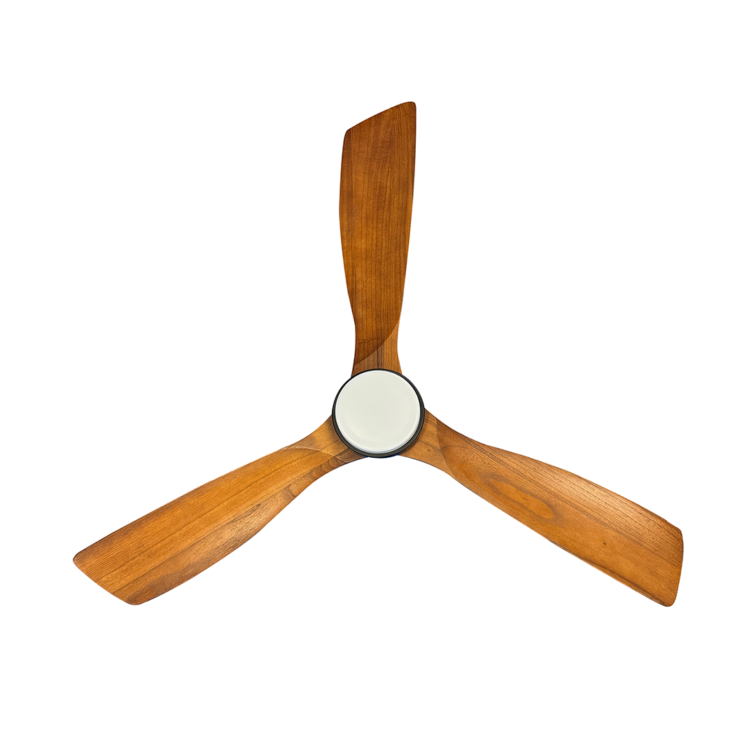 Ventilador de Techo Verona en Negro Matte con Aspas de Madera Nogal y Led