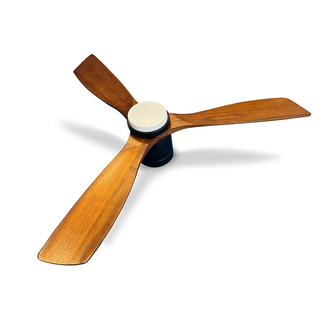 Ventilador de Techo Verona en Negro Matte con Aspas de Madera Nogal y Led - Imagen 2