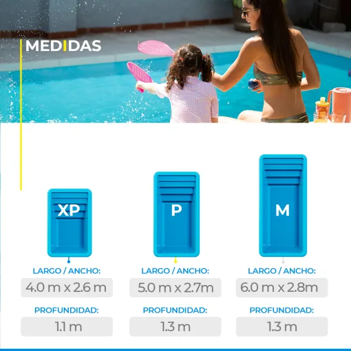 Piscina Fibra de Vidrio Premium Toscana VT 600<br>6x2.8x1.30m - Imagen 5