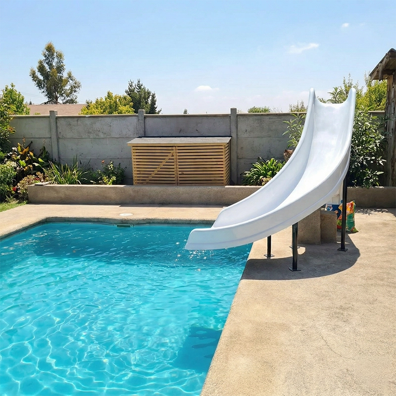 Resbalín Tobogan Curvo con Escalera Blanco - Imagen 3