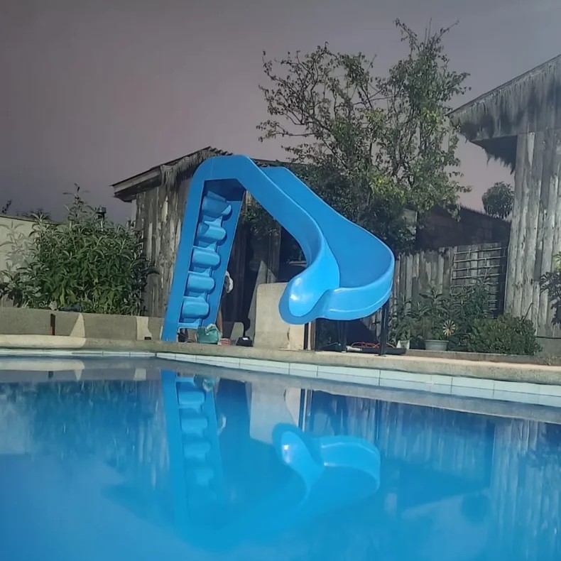 Resbalín Tobogan Curvo con Escalera Azulino - Imagen 3