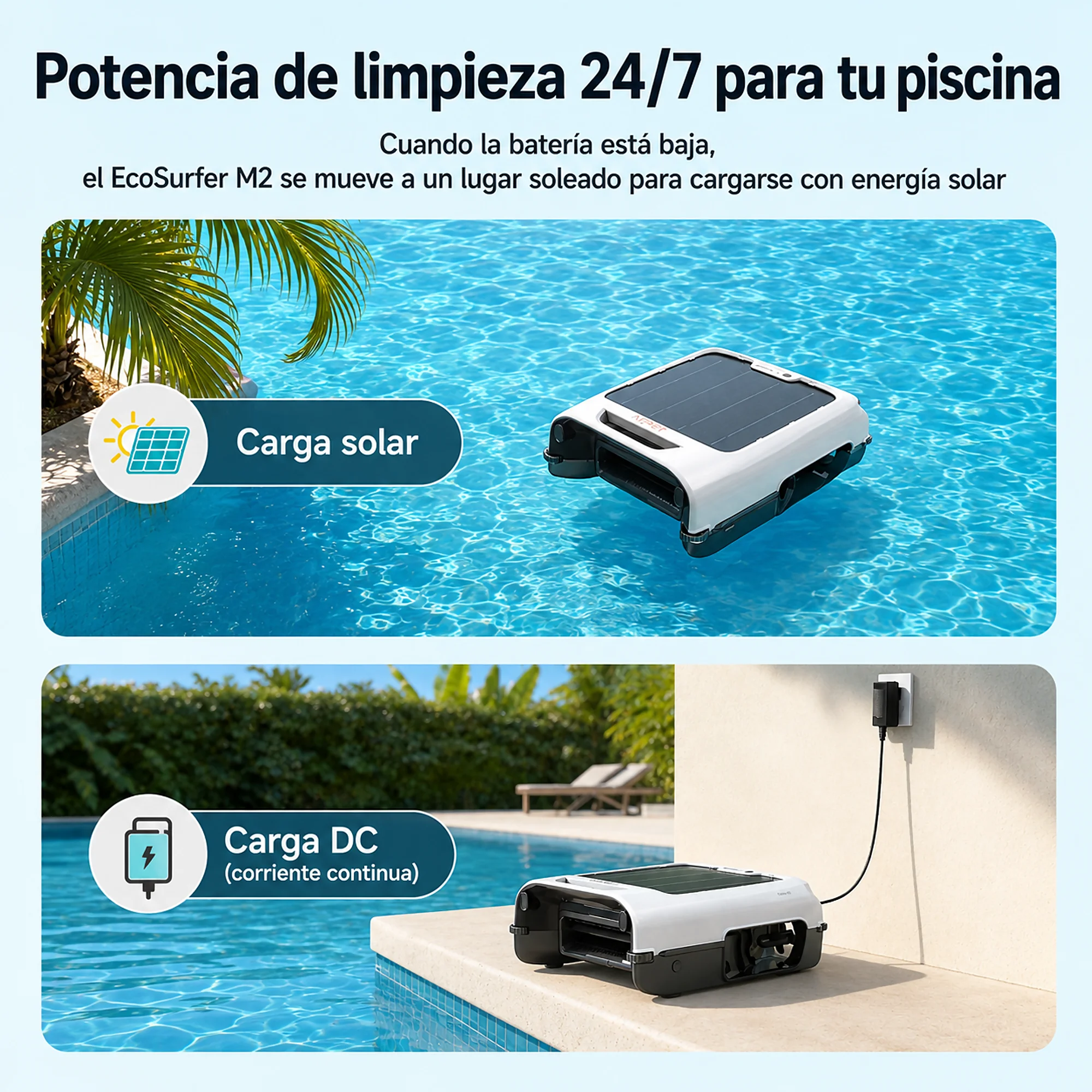 Robot de Superfice Inalámbrico Solar Aiper EcoSurfer M2 – <b>Versión 2026</b> - Imagen 7